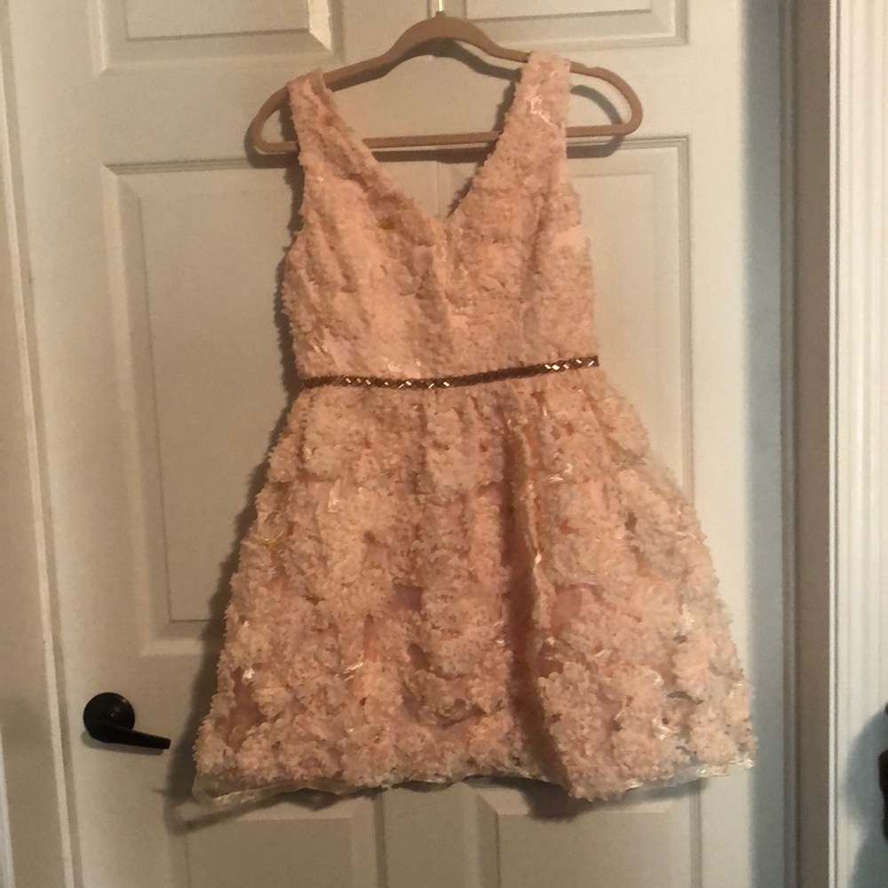 Homecoming dress, floral, cocktail, beaded Medium NWT Minuet